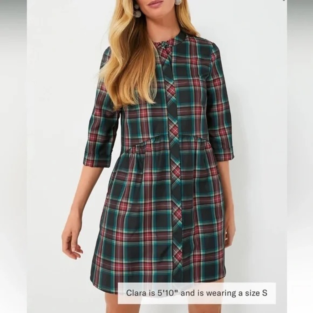 TuckernuckTartan Royal Shirt Dress NEW small, NWT